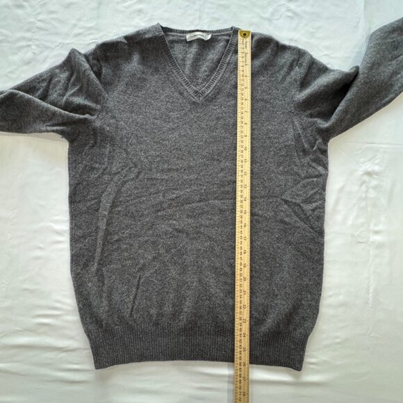 J. Lindeberg Sweater Large Gray Merino Wool Cashmere Pullover Golf Made in Italy - Picture 5 of 11